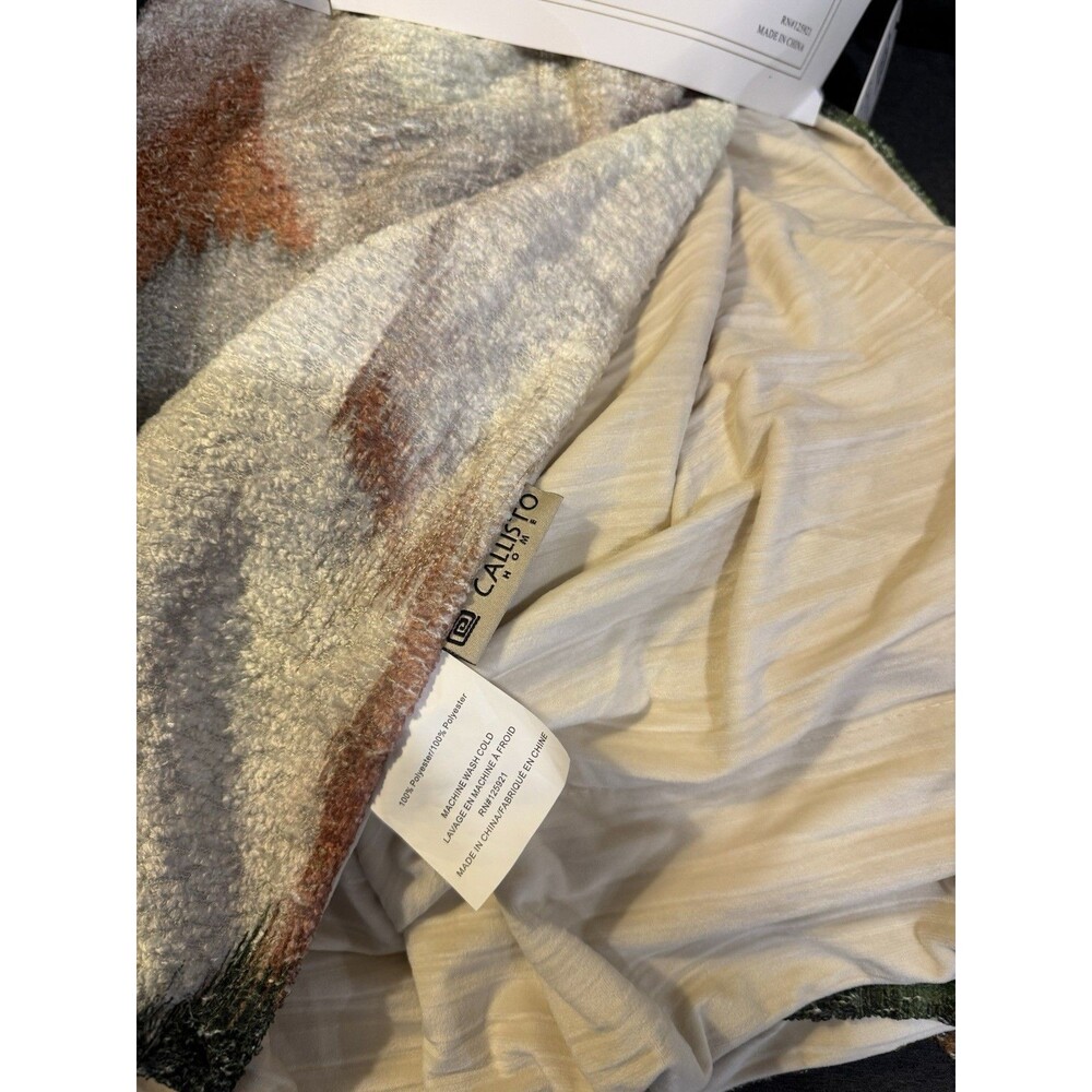 Callisto Home Velvet Throw 50" x 60" Multicolor Floral Water Painted NWT $125 - Picture 3 of 6